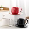 Conjunto de xícaras de café de cerâmica com pires par de casal Caneca simples para casa LOGO personalizável