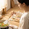 Conjunto de Utensílios de Cozinha de Madeira com Cabo de Silicone para Cozinhar, Espátula de Silicone e Colher Antiaderentes para Cozinha Doméstica