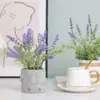 Nueva Planta en Maceta Pequeña de Lavanda Planta Verde Artificial Decoración de Escritorio para el Hogar de Lujo Ligero Planta en Maceta Pequeña de Lavanda Artificial