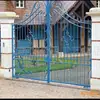 Subei suministro directo proceso completo de forjado manual puerta de hierro villa hogar puerta de hierro forjado puerta metálica