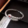 Pulsera Anillo Abierto con Forma de Serpiente de Circonita y Nácar Transfronterizo, Estilo Minimalista Único, Joyería de Lujo Ligero de Alta Gama