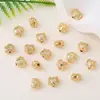 Retención de Color Alta Chapado en Oro de 14K Zirconia Incrustada Forma Irregular Arrugada Cóncava-Convexa Corazón Cristal DIY Accesorios de Espaciador de Cuentas Hechos a Mano