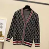 Jaqueta Cardigan de Tricô para Mulheres, Outono e Inverno 2026 Novo Estilo Coreano Solta Jacquard Retro Peça de Roupa Externa Suéter Fino