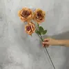 Flor Artificial nova rosa diamante de três cabeças flor de seda decoração de sala de estar adereços de decoração para fotos fileira de flores de casamento estilo ins