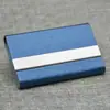 Porta-cartões de visita masculino de grande capacidade, caixa de cartões portátil, caixa criativa simples para armazenamento de cartões de visita, gravação gratuita, metal