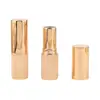 Cosméticos de Maquillaje, Bálsamo Labial, Iluminador, Corrector, Tinte para Cejas, Nuevo Tubo Vacío de Lipstick Rayado Redondo Chapado en Oro