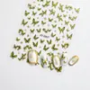 Pegatinas para Uñas de Arena Líquida Plateada Mariposa Retro de Moda Pegatinas Decorativas de Mariposa Adhesivas de Lujo de Alta Gama
