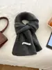 Cachecol de Tricô Liso Misturado com Lã Caseiro do Fabricante para Mulheres no Outono e Inverno, Versátil Macio e Ceroso Estudante Quente Cachecol de Casal