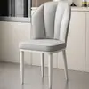 Silla de Comedor Color Crema para Uso Doméstico, Moderna de Lujo Ligero Minimalista para Comedor, Silla de Maquillaje Nórdica Acolchada Suave con Respaldo, Taburete de Computadora para Hotel