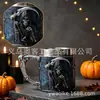 Nueva Taza de Cerveza con Relieve 3D de Guadaña de la Parca Gótica de Halloween Taza de Acero Inoxidable Decoración Artesanal de Resina