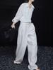 Camisa de Algodón y Lino de Manga Larga Blanca Moment para Mujer Verano 2025 Nuevo Estilo Elegante Estilo Relajado Estilo Hong Kong Súper Bonita Suelta