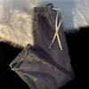 Calça jeans com cordão para homens, primavera e outono, chique estilo Hong Kong, calça casual reta solta, marca trendy de alta rua, calça de perna larga versátil