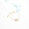 Pulsera de Encaje de Flores Secas y Flores Naturales Transfronteriza, Pulsera de Mariposa, Pulsera de Aleación, Pulsera de Cadena Metálica, Gema del Tiempo, Regalo para Novia para Mujeres