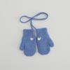 Guantes de Punto para Niños Estilo Ins de Invierno Color Crema Bordado de Corazón Manoplas de Lana para Bebé de Cuello Halter