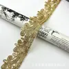Venta Directa de Fábrica Nueva Malla Lentejuela Hilo Dorado Bordado Encaje 5cm de Ancho Adorno para Solapa Escote Puño