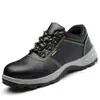 Sapatos de Trabalho Protetores Antiderrapantes e Antiescaldantes para Homens Fabricantes Atacadistas Pronta Entrega Anti-Impacto e Anti-Perfuração Sapatos de Proteção do Trabalho Couro Bovino Brilhante Sapatos de Segurança