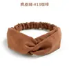 Diadema elástica cruzada europea y americana de Amazon, color sólido, tejida de algodón de gamuza, accesorios para el cabello para mujer, anillo para el cabello, tocado