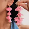 Pendientes de Flor de Gasa Acrílica Dopamina Europeos y Americanos, Pendientes Dulces y Elegantes, Pendientes Versátiles Transfronterizos