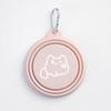 Cuenco plegable de silicona para mascotas, color macarrón, portátil, para exteriores, con hebilla, para gatos y perros.