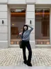 Yuyi Nuevo 2025 Otoño e Invierno Tejido de Cuello Alto Medio para Mujer Estilo Coreano Versátil Delgado de Manga Larga Tejido para Mujer Cm1440