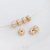 14K cor de ouro retendo micro-incrustado zircão snowflake espaçador feito à mão frisado diy frisado pulseira colar acessórios de joias