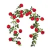 Montaña de Nieve Simulada Flor de Rosa Enredadera Flores Falsas Cubierta Decorativa para Envolver Tubo de Aire Acondicionado Flores de Enredadera para Arco de Boda Paisajismo
