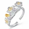 Nuevo artículo anillo de plata ciruela femenino retro 925 abierto personalidad hipster estilo étnico anillo regalo entrega de fábrica