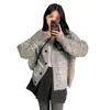 Otoño e Invierno 2025 Nuevo Suéter Geométrico Coreano de Patrón Rombo Suelto Suave y Sedoso Cárdigan de Punto Retro con Cuello Redondo para Mujer