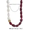 N13094 Colar Retro Francês Irregular de Pérolas Barrocas para Mulheres, Corrente de Clavícula Colorida Elegante de Resina