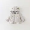Chaqueta de plumón con capucha para bebé niña Otoño Invierno Plumón de pato blanco Súper linda Cálida Cortavientos Versátil Prenda superior Ropa para bebé