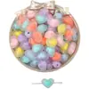 Acrílico Escarchado Color Mezclado Flor de Cinco Pétalos Corazón Cuentas Cuentas DIY Hecho a Mano Pulsera Collar Joyería Cuentas Sueltas