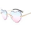 2020 nuevo amor sin montura recorte gafas de sol oceánicas tendencia de moda gafas de pata delgada gafas de sol personalizadas