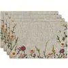 Manteles Individuales de Lino Temu Más Vendidos Transfronterizos para Vacaciones con Diseños de Conejo y Huevo para Comedor, Sala de Estar, Decoración del Hogar y Mesa de Comedor