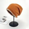 Gorro rizado de lana roja de red para mujer, cálido gorro de invierno de estilo japonés con punta cerrada y múltiples combinaciones, gorro de punto de moda para confinamiento.