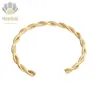 Pulseras Tejidas Transfronterizas Europeas y Americanas, Pulseras de Acero de Titanio de Lujo Ligero y Gama Alta, Oro Galvanizado al Vacío, Pulseras Abiertas Simples y de Moda