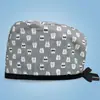 Gorro Quirúrgico Estampado de Algodón Puro, Ajustable, para Mujeres con Cabello Largo, Gorro Cubre-Cabeza para Dentistas y Cirujanos Orales, Exportación para Hombres con Parte Superior Redonda