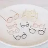 Ganchillo Hilo Muñeca Gafas Hecho a Mano DIY Muñeca Accesorio para Foto Montura de Gafas Mini Pieza Única