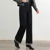 Novos Jeans Femininos de Inverno com Forro de Fleece Estampado, Emagrecimento, Barra Dobrada, Bordado nos Bolsos e Design Comprido