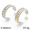 Pendientes de acero inoxidable con forma de C, estilo moderno, con costuras retorcidas y temperamento versátil, con un diseño de alta gama.