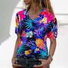 Novas roupas femininas transfronteiriças, impressão havaiana, lazer, camisa feminina, direto da fábrica, grande quantidade, Cong