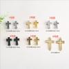 Ouro 18K Incrustado Zircônia Tempo Cruz Simples Miçangas Feitas à Mão Miçangas DIY Acessórios de Pulseira Colar