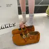 Zapatos tipo gorro, faldas que aumentan la altura, zapatos Mary Jane para mujer, nuevo estilo otoño/invierno 2026, zapatos de suela gruesa retro poco profundos de estilo francés