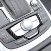 Adecuado para la modificación interior del Audi A6L, pegatinas decorativas para el panel de la palanca de cambios del control central de fibra de carbono real, repuestos para automóviles