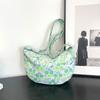 Bolsa de pano floral fresca feminina 2023 nova bolsa de pano estilo coreano estampada retrô bolsa de ombro bolsa de bolinho crossbody