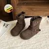 Botas de Cano Curto Lolita de Renda Doce para Meninas 2026 Outono Novos Sapatos Casuais Sapatos de Couro de Princesa Botas Martin Borboleta