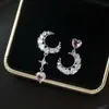 Brincos de Chamada Sonho Lua Coração Feminino ins Luxo Leve Design Avançado Nicho Atacado Brincos Estrela Lua Presente Tanabata 22 Novo