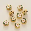 Accesorios de Flor de Cumpleaños Doce Estilo Chino Cuentas de Flor Perforadas DIY Goteo de Color al Óleo Peonía Flor de Durazno Flor de Ciruelo Adornos Colgantes