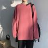 Camiseta de manga comprida para primavera e outono, camisa base, roupas masculinas, marca da moda, T-shirt solta da moda, top liso para casal
