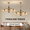 Lámpara de araña de cristal de alta gama vintage estilo francés diseñador retro sala de estar villa luz principal lámpara de dormitorio arte de hierro