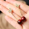 Sândalo Vermelho Indiano Autêntico Alta Densidade de Óleo Brincos DIY Acessórios Vintage Brincos de Madeira Mori Artísticos para Namorada